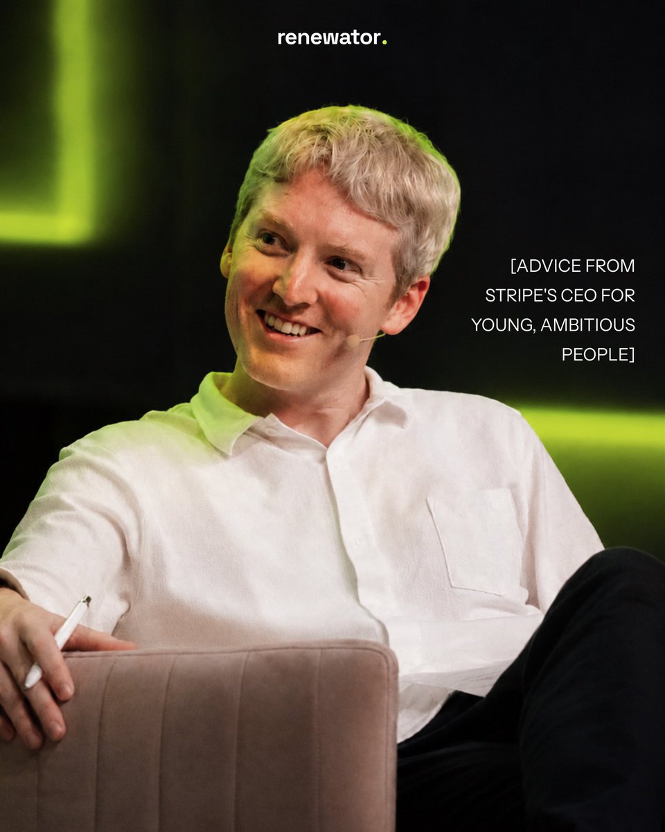 ReNewatorcom's tweet photo. #PatrickCollison #Stripe #Entrepreneurship #Innovation #FutureOfWork 

This advice from Patrick Collison, co-founder of Stripe, has resonated with thousands of young builders, entrepreneurs, and creators around the world.

His message is simple: stay curious, and keep building. https://t.co/bEA9bGkMIK