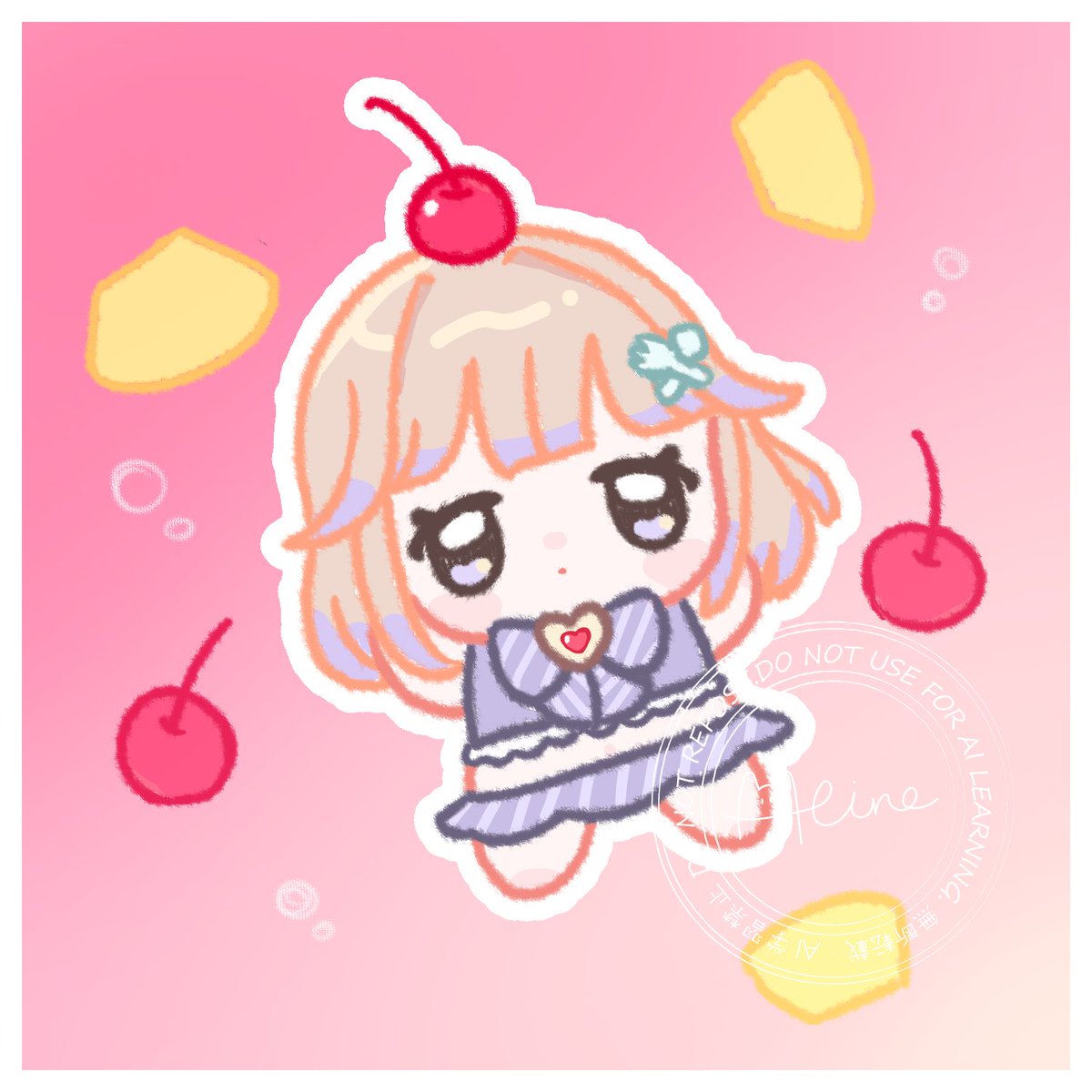 Heine_555's tweet photo. つなぐにて夏ガチャ納品しました🍒
ありがとうございました！ https://t.co/SWOwJAqnY0