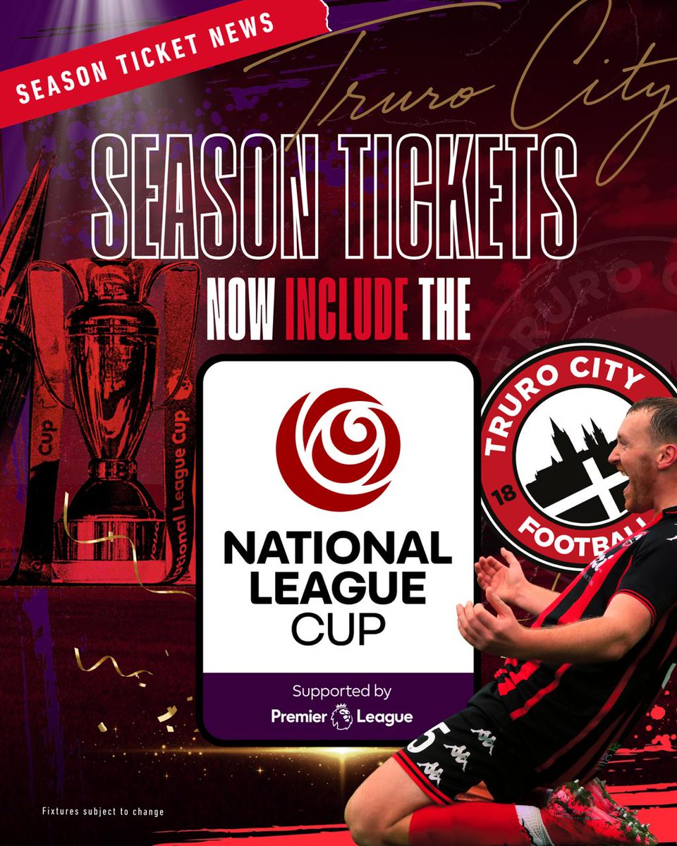 TCFC_Official's tweet photo. 𝗦𝗘𝗔𝗦𝗢𝗡 𝗧𝗜𝗖𝗞𝗘𝗧 𝗕𝗢𝗡𝗨𝗦 🙌

🎟️ To our loyal and incredible season ticket holders, we want to show our appreciation to you...

🏆 We can confirm that all season ticket holders will gain FREE ENTRY to National League Cup pool matches. 

❤️🖤 #WeAreTheCity https://t.co/oNFYmpVL68