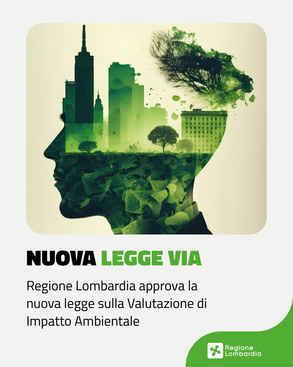 RegLombardia's tweet photo. Regione Lombardia approva la nuova legge sulla Valutazione di Impatto Ambientale, un aggiornamento organico del quadro normativo regionale in materia di valutazione di impatto ambientale.

Per maggiori informazioni👇
https://t.co/eoyQYzze3K https://t.co/2QKFBEFP3k