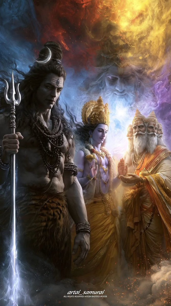 Mamta010619's tweet photo. 🔱🌕 गुरु पूर्णिमा 2026 की हार्दिक शुभकामनाएँ 🙏
आज हम उन शाश्वत गुरुओं के प्रति अपना गहरा आभार व्यक्त करते हैं जो सृष्टि की रचना, पालन और परिवर्तन के माध्यम से ब्रह्मांड का मार्गदर्शन करते हैं।
🪷 ब्रह्मा हमें ज्ञान प्राप्त करने की शिक्षा देते हैं।
🕉️ विष्णु हमें धर्म का पालन करने के लिए प्रेरित करते हैं।
🔱 महेश (शिव) हमें अहंकार त्यागने और आंतरिक जागृति को अपनाने का स्मरण कराते हैं।
त्रिमूर्ति का आशीर्वाद आपके जीवन को ज्ञान, शक्ति, शांति और दिव्य उद्देश्य से भर दे।
गुरु केवल एक व्यक्ति नहीं, बल्कि वह शाश्वत प्रकाश हैं जो आत्मा को जागृत करते हैं।
✨ आपको और आपके परिवार को गुरु पूर्णिमा 2026 की मंगलमय शुभकामनाएँ।
ॐ ब्रह्मणे नमः ।
ॐ नमो नारायणाय ।
ॐ नमः शिवाय ।