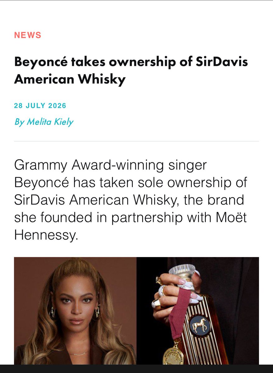 pop_stellar's tweet photo. Beyoncé bought out LVMH stake in SirDavies cause she wants it to be independent like her successful haircare brand “cecred”
Lie again loser. https://t.co/AtWROnCeK9