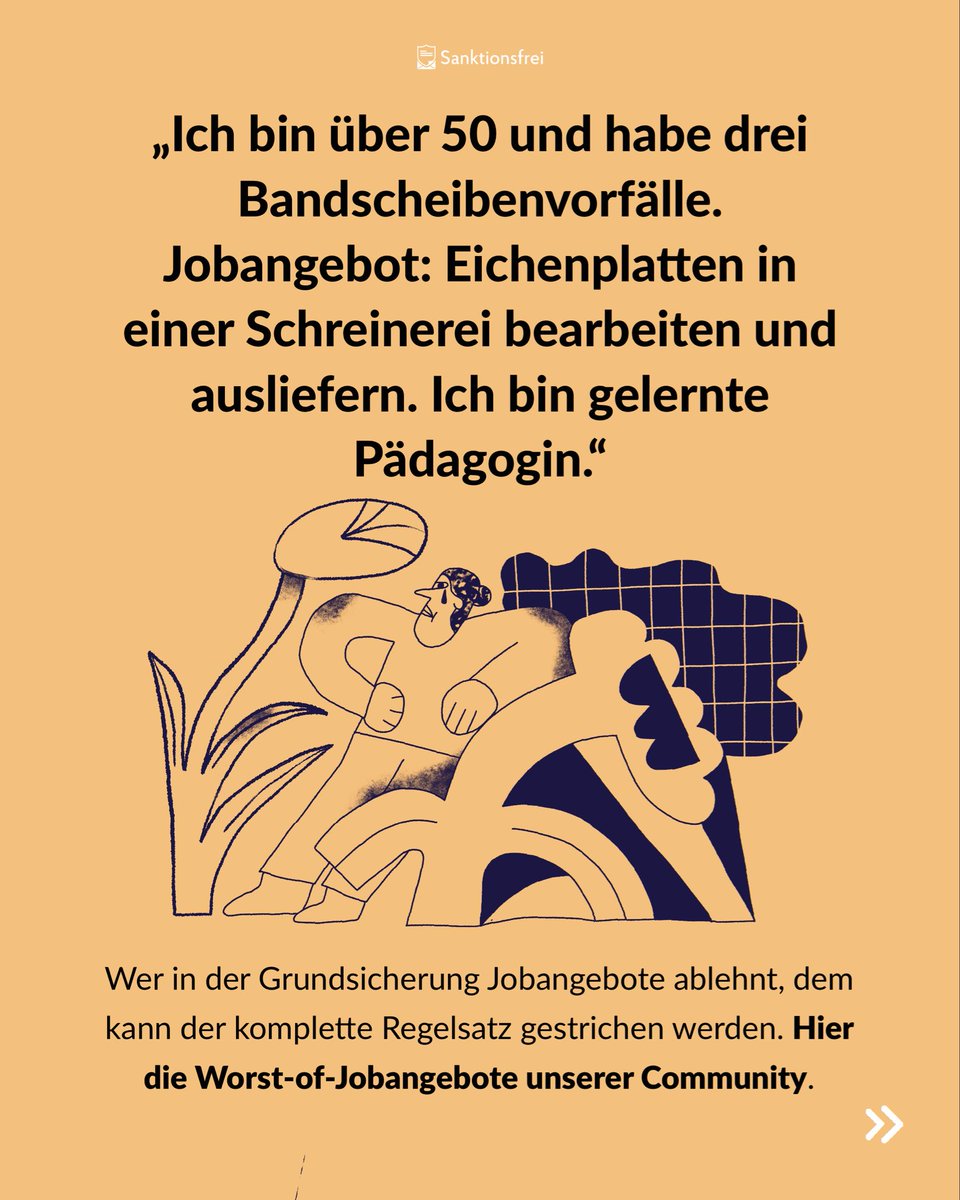 sanktionsfrei's tweet photo. Wer in der Grundsicherung einen Job ablehnt, dem kann der komplette Regelsatz gestrichen werden.

Was als „zumutbare“ gilt, wird oft im Jobcenter entschieden. Nicht selten scheint zu gelten: Hauptsache irgendein Job.

Hier kommt Teil 3 eurer absurdesten Jobangebote. 👀👇 https://t.co/0qEO2gwuEy
