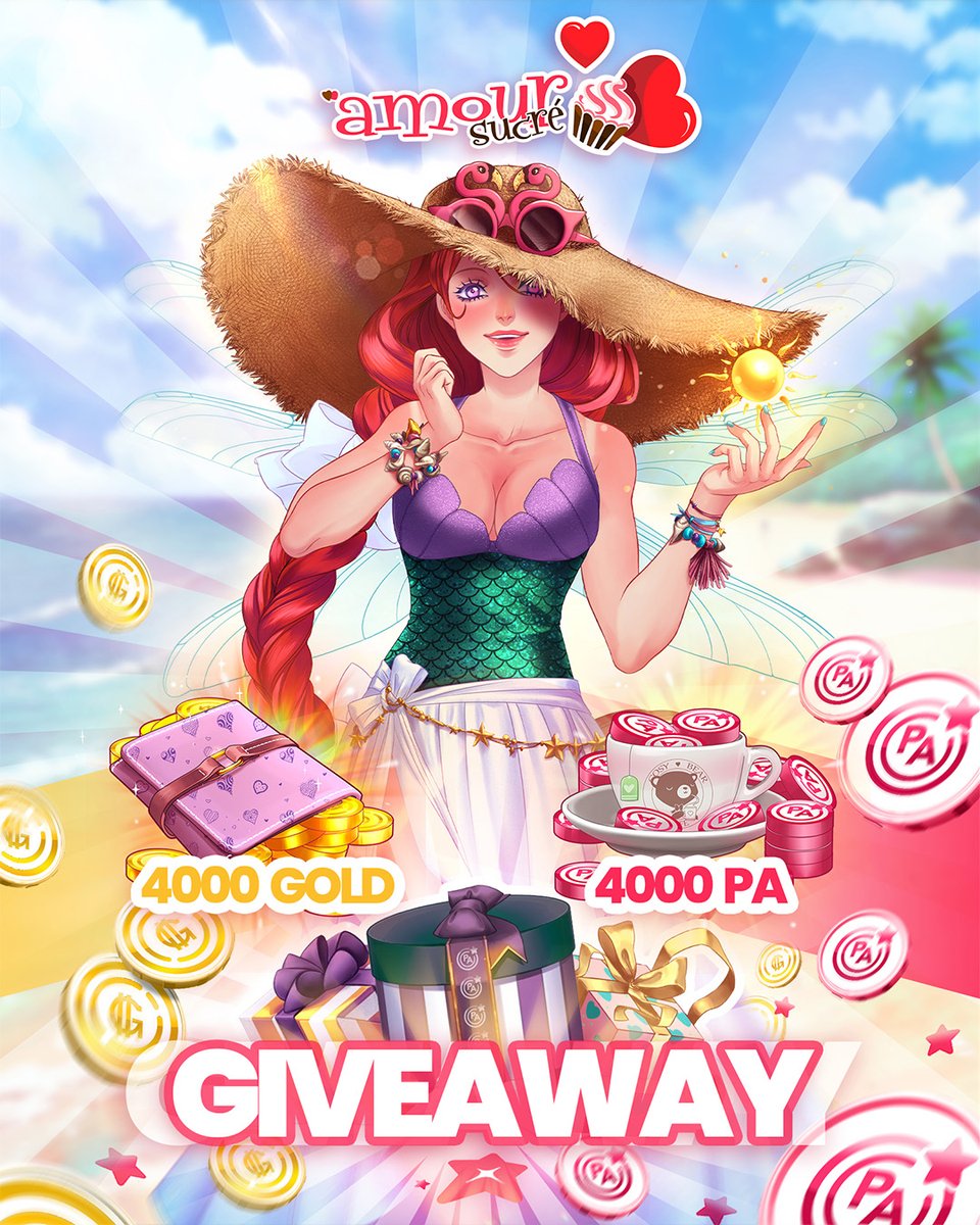 AmourSucre's tweet photo. 🎁 Afin de bien préparer la semaine à 1 PA, gagne une chance de remporter 4000 PA &amp; 4000 Gold !

➡️ 10 gagnant·es seront tiré·es au sort !
Pour participer :
_ Like &amp; RT
_ Follow @AmourSucre

⏰ Fin le 05/08 https://t.co/aSTxPotV4x