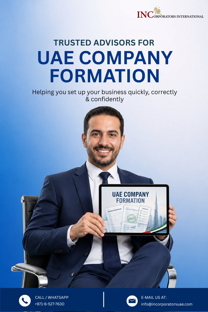 IncorporatorsAE's tweet photo. Your business deserves the right foundation.

Whether you're launching a startup, expanding internationally, or establishing a presence in the UAE, our experts make company formation simple, fast, and fully compliant. https://t.co/NVMjhOfHtD