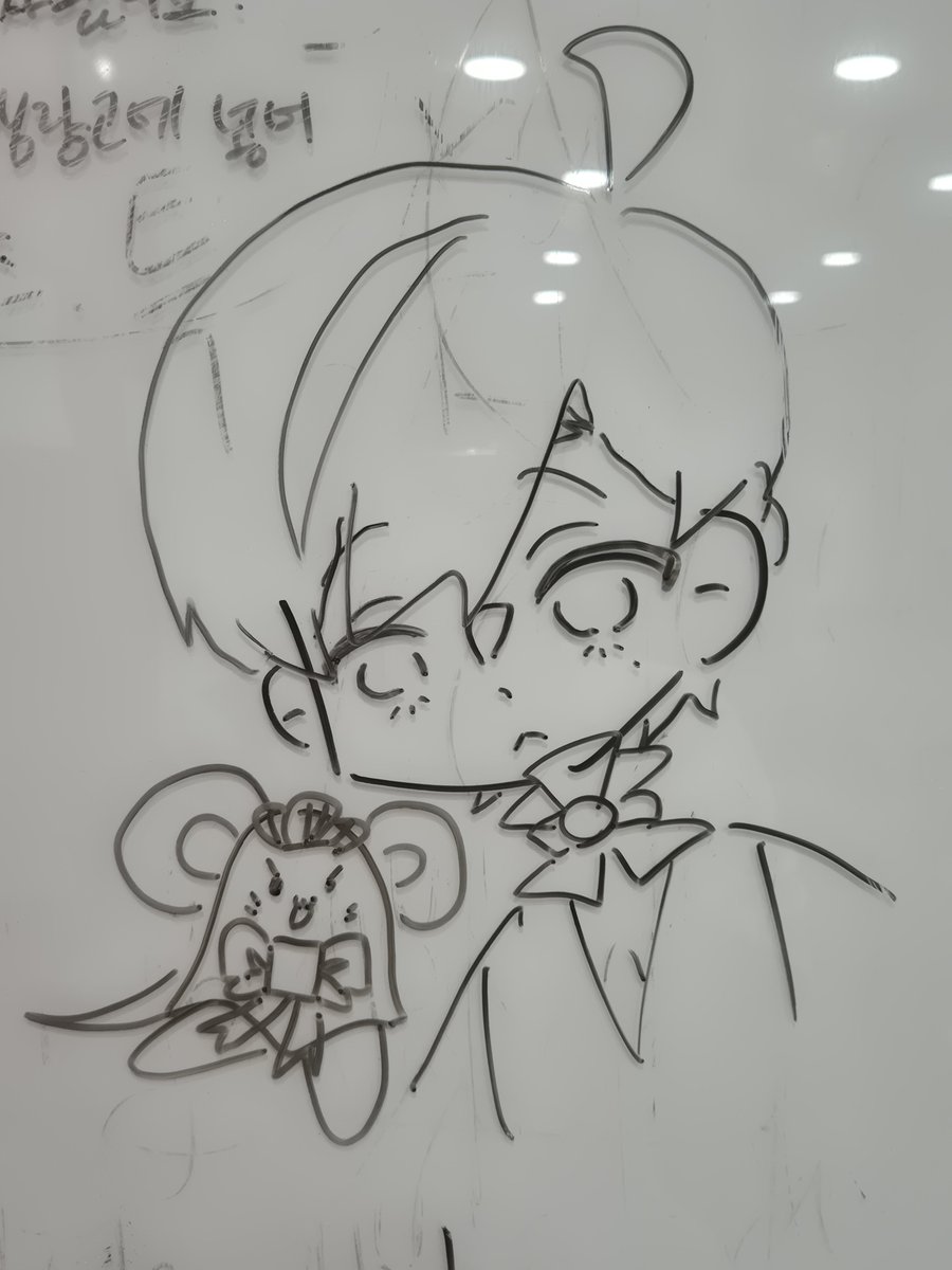 ShiTo_NeKo_0558's tweet photo. 계속 있는길래 옆에 집사를 그려줬답니다. 
(선생님이 귀엽다고 해주셨어요)
(　・`ω・´) https://t.co/epUQHAuHbv