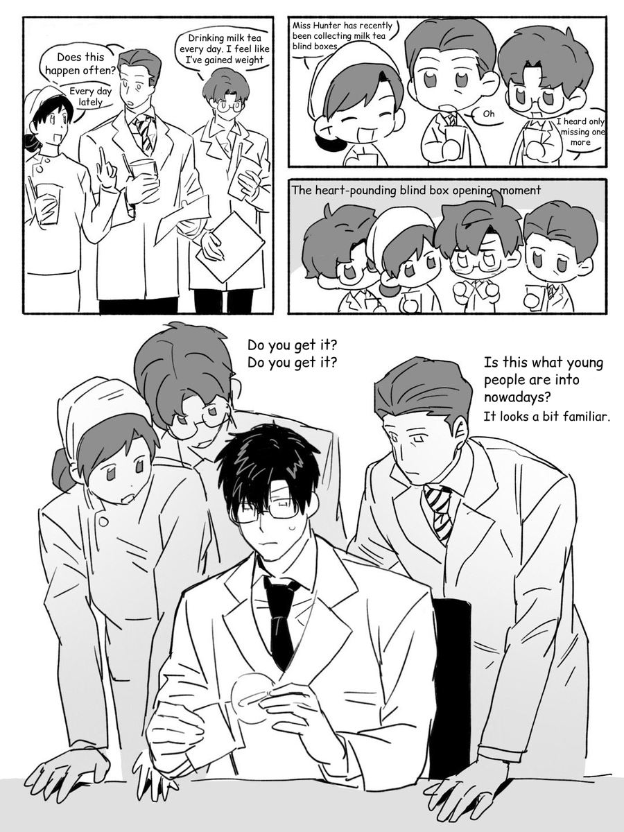 PhuongloveZayne's tweet photo. ❄ Daily Life of ZayneJasmine ❄ Part 28 ❄
When you want to collect milk tea blind boxes~
Let's see Dr. Zayne &amp; his colleagues unbox blind box during the lunch break...
(Page 1-2/3)

Credit 伊伊伊伊伊利
Translation by me. Do not repost without permission
#Zayne #LoveandDeepspace https://t.co/Xh8QyAZqVQ
