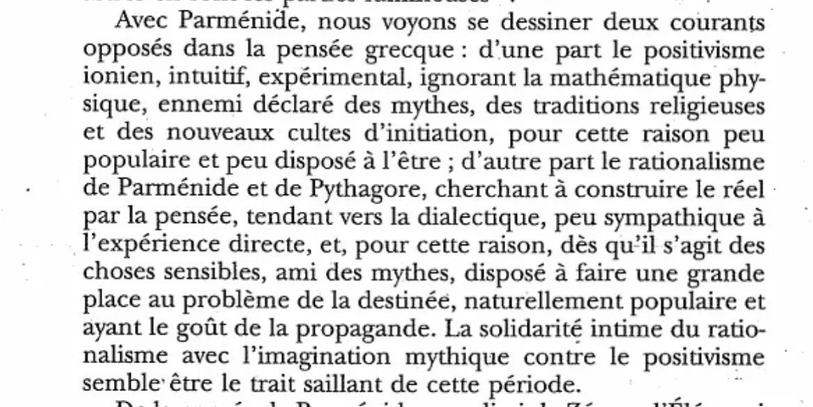 phhyhfddAfgbbkk's tweet photo. C’est intéressant cette opposition au V ème av-JC chez les Grecs, entre un rationalisme religieux incarné par Pythagore et Parménide, et un positivisme incarné par l’école ionienne. 

Cela fait écho à l’opposition plus moderne : positivisme athée vs théologie rationaliste. https://t.co/waZv45GBLL