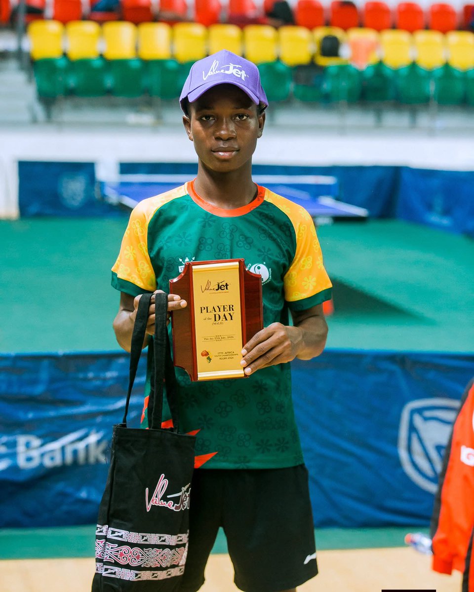 BrightAdom5's tweet photo. Our star 🌟 boy Israel Aklie will compete in today's U-15 Boys Singles Quarter Final Game.

Accra is behind you, Ghana 🇬🇭 is behind you.

Go make us proud, Champ👌
#Ittf2026 #Accra2026 #AfricaYouthCup https://t.co/ZtvUAFAxM0