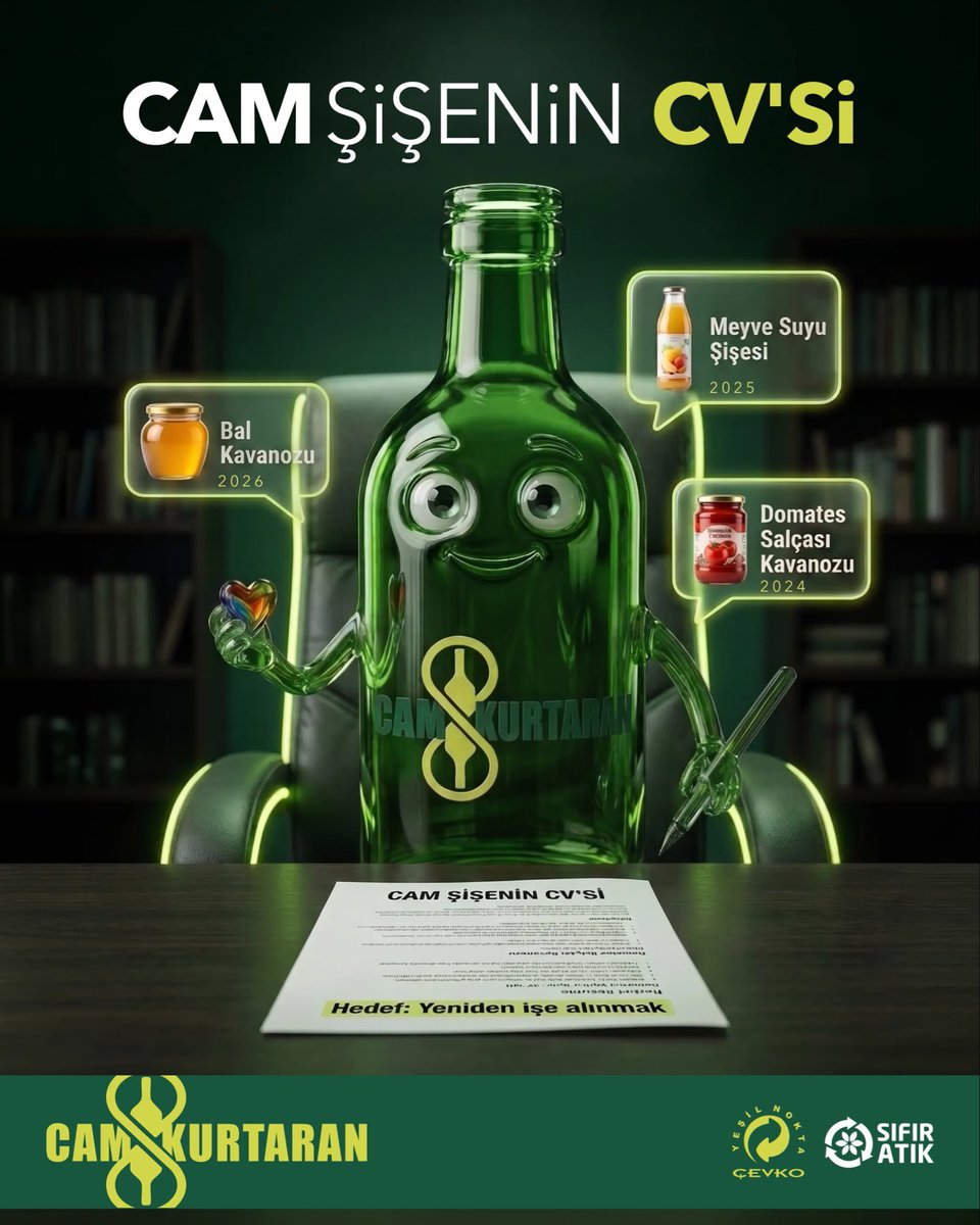 CevkoVakfi's tweet photo. Camın kariyeri sizin elinizde.

Cam ambalajları ayrı biriktirin, CamKurtaran yeniden üretime kazandırsın.

#Camkurtaran #Sürdürülebilirlik #CamGeriDönüşümü #ÇEVKOVakfı https://t.co/smQ9DJdIEL