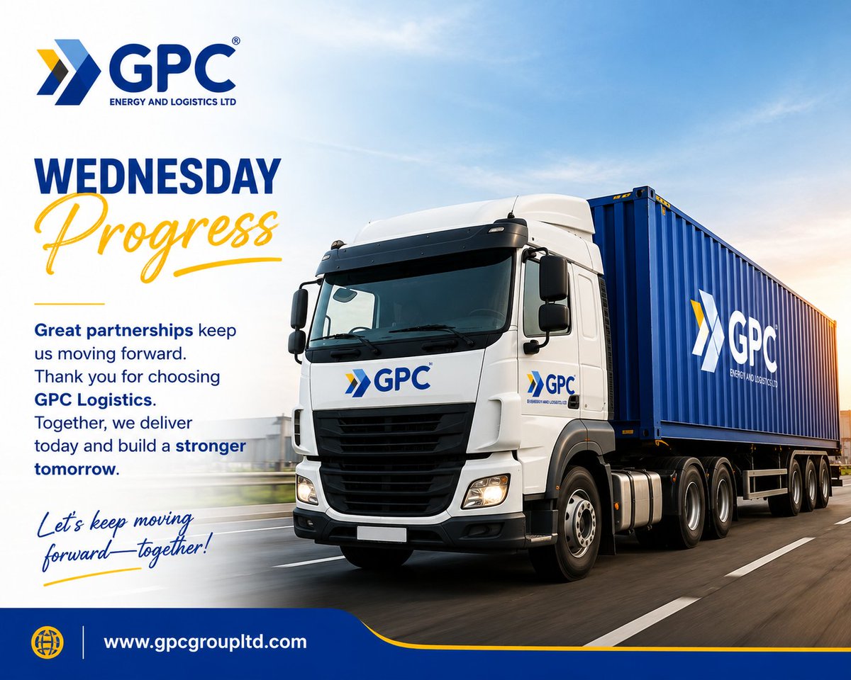 GPC_group's tweet photo. Every successful delivery begins with a trusted partnership. We are committed to delivering reliable logistics solutions that keep your business moving forward.
#GPCLogistics #ReliableLogistics #TrustedPartner #SupplyChain #LogisticsExcellence #DeliveringBeyondLimits https://t.co/8QTtdGfNZD