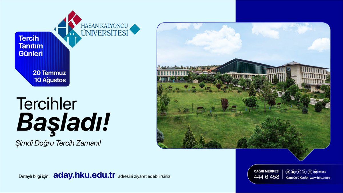 hkunv's tweet photo. Üniversite Yerleştirme Tercihleri Başladı! ✏️🧑‍🎓

Şimdi Doğru Tercih Zamanı! 🎯

"HKÜ Tercih&Tanıtım Günleri"nde uzman tercih danışmanlarımız, alanında uzman akademisyenlerimiz ile görüşmeden, geleceğiniz hakkında karar vermeyin!📝

Tüm üniversite adaylarına tercihlerinde başarılar dileriz. 😊

Detaylı bilgi için: ⏬👇⏬

https://t.co/NaY7VMS5UF

#hkunv #HasanKalyoncuÜniversitesi #HküHerYerde #hkü #Tercih2026 #YKS2026 #DoğruTercih #Gaziantep #TercihTanıtımGünleri #TercihimHKÜ #HKÜTercihGünleri