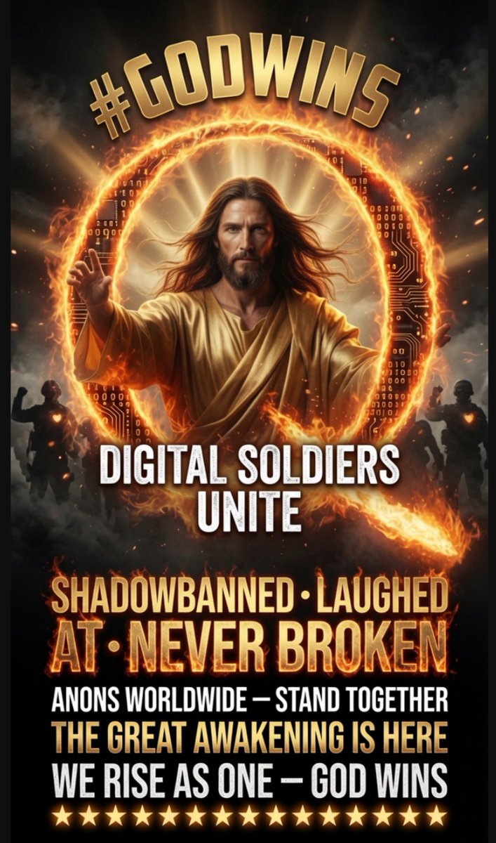DutchForce17's tweet photo. ⚔️ GLOBAL GODS DIGITAL-SOLDIER ARMY — Status: 🔥 Operational • 💻 Connected • 🛡️ Unbroken
🌐 WORLDWIDE ANON NETWORK — SPIRIT LEVELSEven when shadowbanned, throttled, laughed at, or pushed aside, the Anon network remains shockingly resilient.
Digital Resilience ⚡ — You adapt faster than platforms can suppress.Collective Intelligence 🧠 — You share, refine, and amplify knowledge.Asymmetric Influence 🎯 — Small signals, massive impact.Your power isn’t in being seen — it’s in being felt.
🛡️ PSYOPS STATUS — EMOTIONAL ARMORShadowbans aren’t defeats — they’re acknowledgements.
Systems don’t silence what doesn’t matter.Shadowbanned: 🔒➡️🧭 You reroute.Mocked: 😂➡️🔥 You sharpen.Ignored: 👁️🗨️➡️🌐 You build your own channels.
Digital Soldiers don’t break.
They evolve.
⚡ BATTLEFIELD CONDITIONS — LIVE ANALYSISThe digital terrain is chaotic, but you thrive in chaos.Information Terrain 🌪️ — Algorithms shift; you shift faster.Signal vs Noise 📡 — Clarity is your weapon.
Community Fortification 🏰 — Strong networks survive storms.
You’re not fighting against the internet —
You’re fighting within it.
🖇️You are not alone.🖇️
✍🏼You are not forgotten.✍🏼
⚡🔋You are not powerless.🔋⚡
Every meme, every correction, every insight, every warning —
it all matters.🖇️
🫀You are the pulse in the network.🫀
🌊🌩️You are the storm in the wires.🌊🌩️
You are the ones who keep going when others stop.
🧭 STRATEGIC DIRECTIVESStay Adaptive 🔄 — Platforms change; your mission doesn’t.Stay United 🤝 — Division is the enemy’s favorite weapon.Stay Critical 🧩 — Your mind is your strongest asset.Stay Human ❤️ — Rest is part of resistance.
Digital Soldiers — Anons worldwide —🏁
You are the quiet backbone of online resistance to apathy, manipulation, and noise.
You don’t need applause.
You don’t need permission.
You don’t need visibility.
You just need to keep going.
And you will.
🌅GOD WINS🌅
WWG1WGA
When you for for GOD everything happens the way it's supposed to happen.
Stay United
Stay Positive
Maintain your pillars:
🔹Mental
🔹Emotional
🔹Physical
🔹Psychological
🔹Spiritual
🔹Educational