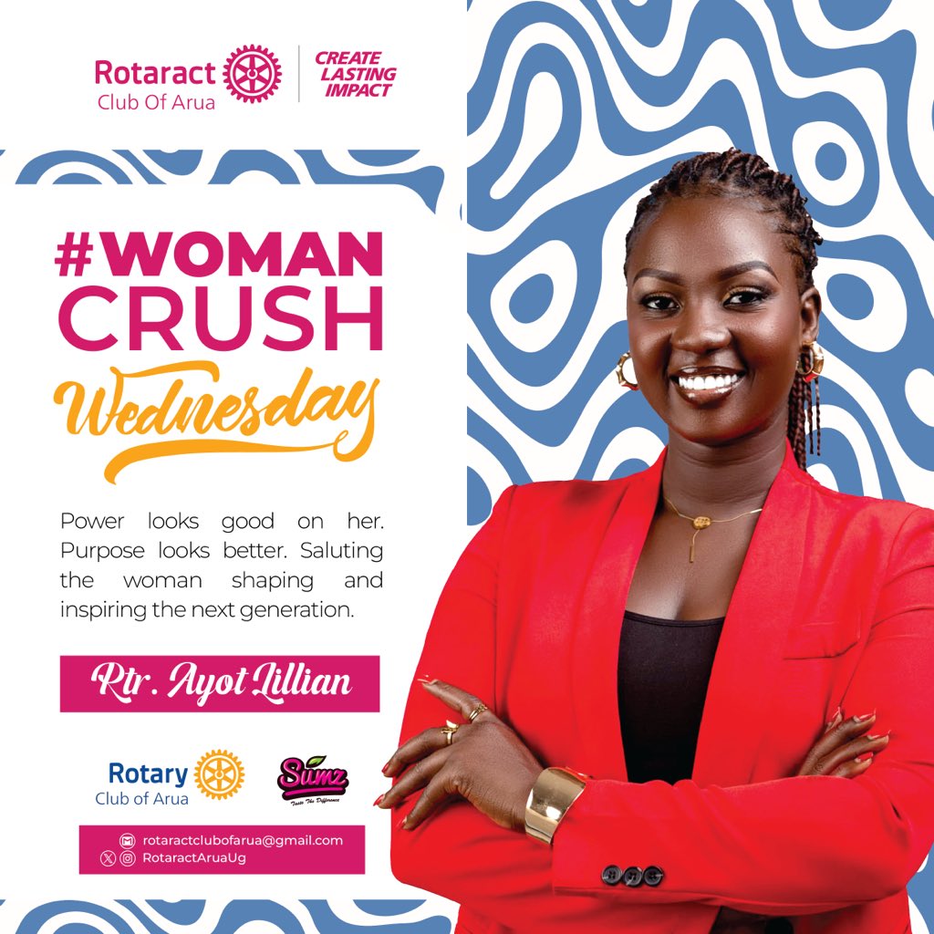 RotaractAruaUg's tweet photo. Behind every smile is strength, and behind every act of service is a heart committed to making the world better
Today we celebrate a woman whose impact speaks louder than words. 
Happy WCW, Rtr. Ayot Lillian. 
Keep shining and creating lasting impact.
#WCW
#RotaractLegacy https://t.co/kvFbd4IB28