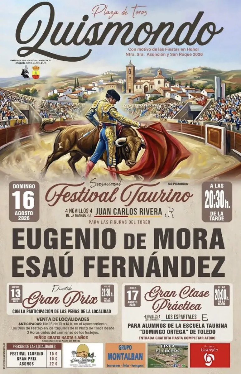 Toledotoros's tweet photo. En la toledana localidad de Quisnondo reses de Juan Carlos Rivera para @Eugeniodemora y @EsauFernandez el 16 de agosto. https://t.co/H9L6uqmWCw