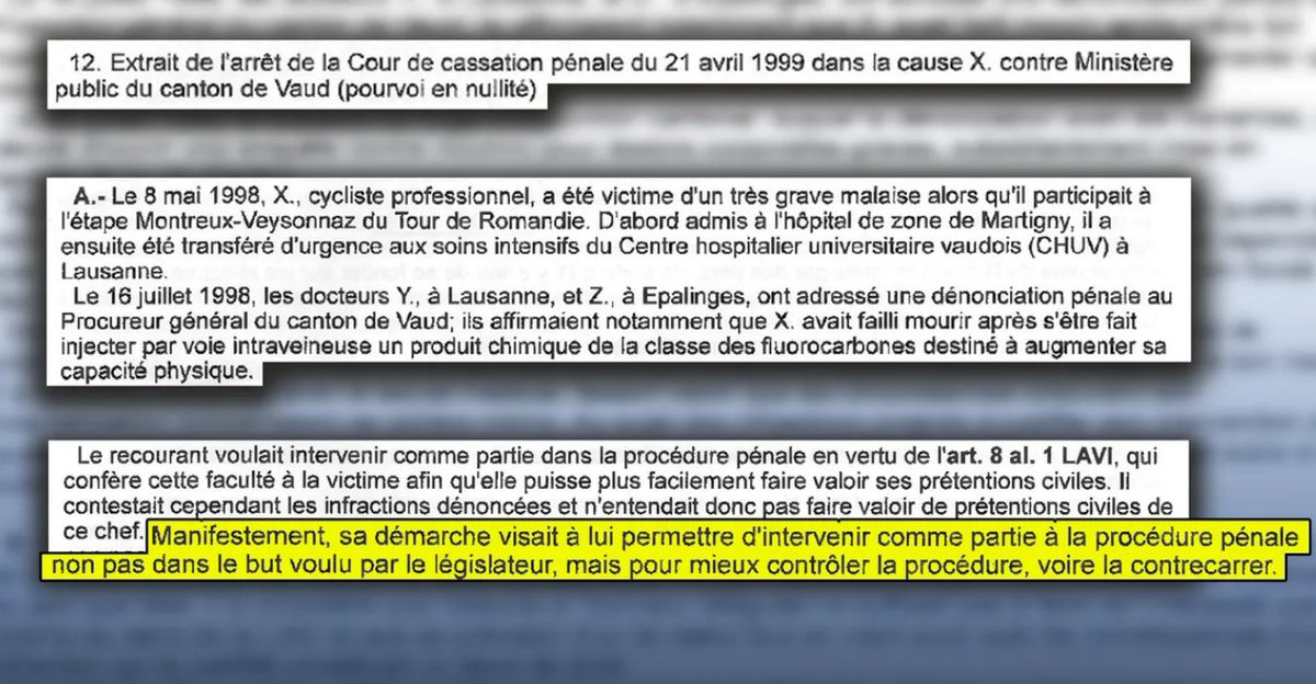 RenaudB31's tweet photo. #Décryptage 🔎 / Le passé controversé de 🇨🇭 Mauro Gianetti, le puissant manager d’UAE Team Emirates

Il est aujourd’hui l’un des hommes les plus influents du cyclisme mondial. À la tête d’UAE, il dirige l’équipe de Tadej Pogačar. Mais son passé de coureur continue de faire débat.

Il y a de cela un an, la cellule investigation de Radio France était revenu sur l’affaire qui a marqué sa carrière : son malaise spectaculaire lors du Tour de Romandie 1998.

Le 8 mai 1998, Gianetti s’effondre dans la montée du col des Planches. Son état est critique : ses organes vitaux sont touchés, il est placé dans le coma artificiel au CHU de Lausanne.

À l’époque, il explique avoir été victime d’une "allergie" et d’une infection. Mais selon Radio France, son dossier médical mentionne une autre version : une injection intraveineuse de PFC (perfluorocarbone), un substitut sanguin expérimental pouvant améliorer le transport de l’oxygène.

Le PFC n’était pas autorisé comme médicament. Des médecins spécialistes interrogés par Radio France décrivent une pratique extrêmement risquée, relevant de "l’apprenti sorcier".

Après cette affaire, une enquête judiciaire est ouverte en Suisse pour "lésions corporelles graves" et "mise en danger de la vie d’autrui".

Mais Gianetti conteste la levée du secret médical et s’oppose à l’exploitation de son dossier. La justice suisse estime alors que sa démarche visait notamment à contrôler la procédure et à connaître l’identité des témoins.

Radio France révèle également qu’il aurait engagé des procédures financières contre deux médecins du CHU de Lausanne qui avaient signalé l’affaire. L’un d’eux affirme avoir dû accepter de ne plus parler publiquement du dossier pour mettre fin aux poursuites.

Cette période reste une tache dans le parcours du Suisse. En 2008, alors manager de Saunier Duval, il est également associé à l’affaire Riccardo Riccò, contrôlé positif à l’EPO de troisième génération sur le Tour de France.

Cette enquête relance une question récurrente dans le cyclisme : peut-on tourner la page d’un passé controversé lorsqu’un dirigeant construit aujourd’hui l’équipe la plus puissante du monde ?

🔗 Sources :
https://t.co/UFWosfohIS
https://t.co/Tuv6tHWr9J
https://t.co/fgmUk7yIqr