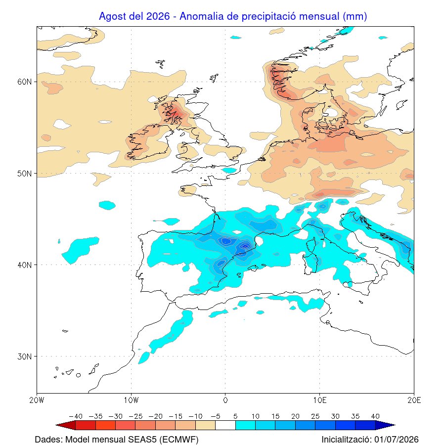 alexmegapc's tweet photo. Encetem un nou període on la isoterma dels 850 hPa rondarà els 23 i 25 graus quasi fins al 4 d'agost. Veurem què passa a partir d'aquell moment, perquè la incertesa és elevada. En teoria, hauria de baixar. Estem normalitzant isotermes a aquest nivell de pressió de 850 hPa a l'atmosfera lliure que no són gens normals; fins i tot una 25 segueix sent una barbaritat respecte a fa uns anys. Observeu en el meteograma com la mitjana del 1991-2020 rondaria els 17 graus, per agafar una idea; per tant, parlem d'una anomalia de 6 o 8 graus. El model EFI Europeu expressa clarament aquesta excepcionalitat. Entenc perfectament que per a molta gent el conjunt de dades sigui pobre, que si solament tenim dades fiables en blocs de 100 anys, que si això sempre ha passat, que a l'estiu fa calor i molts diferents arguments... Fa temps vaig decidir no entrar en judicis de valor, respectar opinions tot i no estar-hi d'acord, i dedicar-me al que m'agrada, que és la previsió meteorològica. Però, per a mi, la percepció és clara i els registres i números de què disposem ho mostren: el nostre clima està canviant. I podem fer coses: una bona gestió forestal amb una recuperació del sector primari (no tindríem aquests incendis tot i tenir el mateix clima), ciutats més verdes...En fi, toca calor de la forta, de la que estem acostumats aquests estius, com a mínim fins al 4 d'agost. Veurem si a partir d'aquí entrem en el mes on clàssicament el nostre clima donava tempestes i ruixats, sobretot la segona quinzena d'agost. Com a mínim, els tant criticats i defenestats mapes estacionals marquen aquesta possibilitat. #meteo