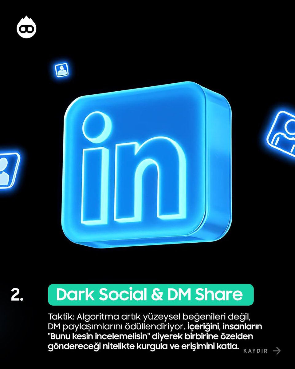 bayigramcom's tweet photo. LinkedIn’de görünürlük kuralı değişti: "Network" değil, "DM Share" ve uzmanlık kazandırıyor. 

Beğeni sayılarına odaklanmayı bırakın; içeriğinizi DM kutularında konuşturan ve Social SEO ile arama sonuçlarına sokan hesaplar öne geçiyor.

#Bayigram #BayigramTips #LinkedIn #GrowthHacking #DijitalPazarlama #Algoritma #SosyalMedya