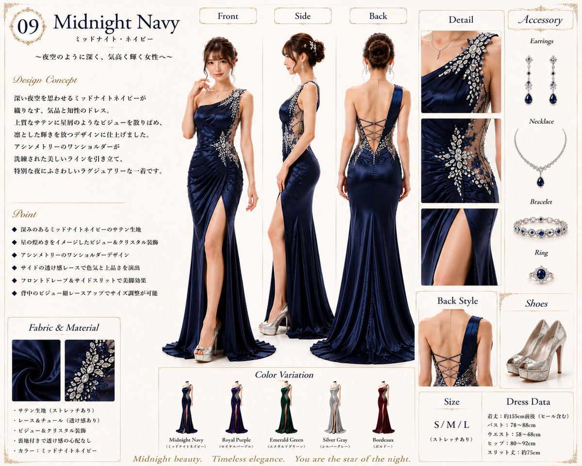 👗AI衣装デザイン図鑑👗 🥂✨ megumix Luxury Night Dress Collection