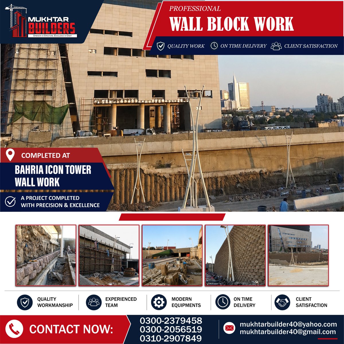 MukhtarBuilders's tweet photo. Another milestone completed! Proud to deliver Wall Block Work at Bahria Icon Tower.
📞0300-2379458 | 0300-2056519 
#MukhtarBuilders #WallBlockWork #Construction #CivilEngineering #BahriaIconTower #BuildingExcellence #PakistanConstruction #QualityConstruction #OnTimeDelivery https://t.co/dZIPsvWhir