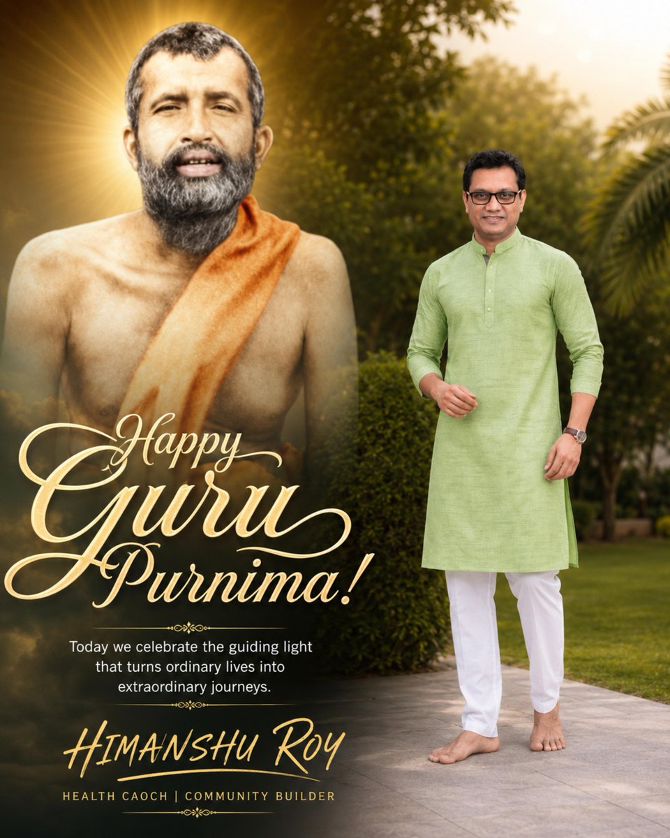 hroyofficial's tweet photo. The greatest blessing in life is to walk the path illuminated by your Guru's wisdom.  Happy Guru Purnima! 🙏

#HappyGuruPurnima #GuruPurnima #gratitude #HimanshuRoy #HealthCoach #DrNature https://t.co/Rab0Si0zqa