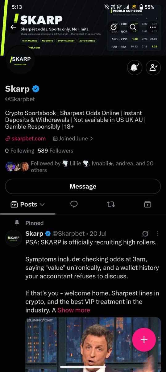 jajaiie_'s tweet photo. @Brodie_Bets @Skarpbet followed, liked, and reposted! 

thank you, @Brodie_Bets &amp; @Skarpbet🙌🏻

signed up under your code! 🫡 https://t.co/uzgbWqWbod