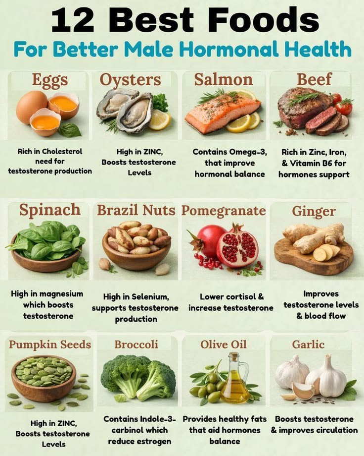 IlhamAIpgn6's tweet photo. 12 Best Foods for Better Male Hormonal Health.....👍 https://t.co/bpPArx7B46