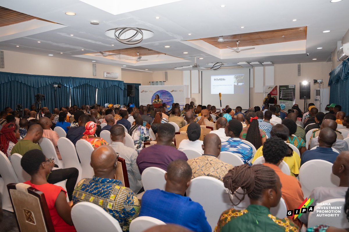 gipaghana's tweet photo. The Ghana Investment Promotion Authority (GIPA) has wrapped up its Regional Investment Roadshow in Sunyani, with an investment forum that brought local leaders and business owners together to deliberate on investment opportunities across the Bono Region.

Opening the forum, Bono Regional Minister Hon. Joseph Addae Akwaboa welcomed GIPA’s drive to attract capital to the region. He emphasized that targeted investments in industrial processing and value addition will reduce post-harvest losses, help farmers reach better markets, create jobs for women and youth, and power the government’s 24-Hour Economy program.

​Adding traditional backing to the initiative, the Omanhene of the Sunyani Traditional Area, Odeefuor Ogyeamansan Boahen Korkor II, highlighted the region’s rich resources. He then stressed that a disciplined mindset is essential to build trust with investors and drive real economic progress.

Addressing the audience, GIPA Deputy CEO A. Razak Baba outlined the investment climate and specific opportunities in the Bono Region. He further pointed out that the region has historically received only a tiny fraction of the $52 billion in foreign direct investment attracted by Ghana over the years, he reaffirmed the Centre's commitment to shifting that trend and positioning Bono as a primary investment destination.

​The forum ended with two pitch sessions, showcasing ready-to-fund local projects.

#InvestGhana #GIPA #BonoRegion #InvestmentPromotion #RegionalInvestmentRoadshow