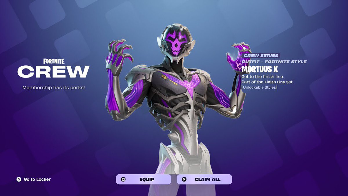 maokinneyx's tweet photo. Fortnite Crew Giveaway 

🖤💜 1 x month 🖤💜

❤️ and ♻️

Follow @maokinneyx and @_realarg_ 

Ends in 48 hours! ⏰ 

Good luck 🌻🫶🏻 https://t.co/E8zbp1S2gZ