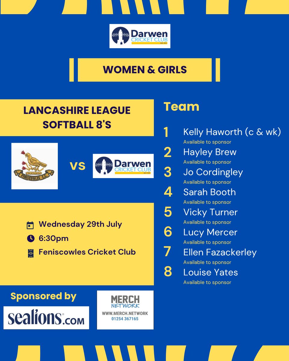 DarwenCC's tweet photo. Darwen CC Women and Girls are in action tonight at Feniscowles

Here's how we line up 👇 https://t.co/rM3ViQdnni