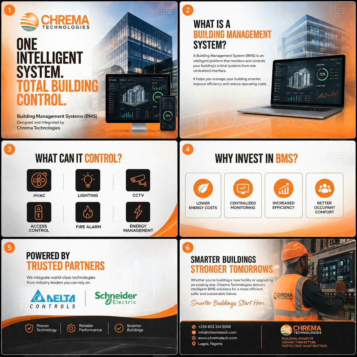 Chrematech1's tweet photo. One Intelligent System. Total Building Control.

Control HVAC
Lighting
CCTV
Access control
Fire alarms &amp; energy from one platform. Improve efficiency and reduce costs with smart BMS solutions.

#BMS #SmartBuildings #ChremaTechnologies https://t.co/qWmhYpu2gO