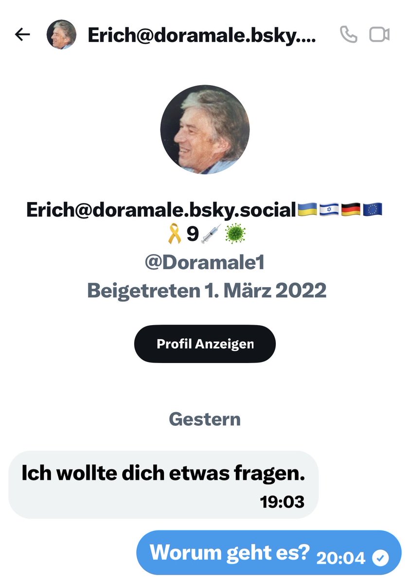 Anne_Akinen_'s tweet photo. Leider hat mich Erich @Doramale1 entgegen meinem ausdrücklichen und öffentlichem Wunsch wieder in DM kontaktiert hat, statt auf meinen Post zu antworten.
Deshalb möchte ich euch hiermit Schritt für Schritt zeigen, wie sowas läuft und gleichzeitig warnen: https://t.co/vynNBdkkAj