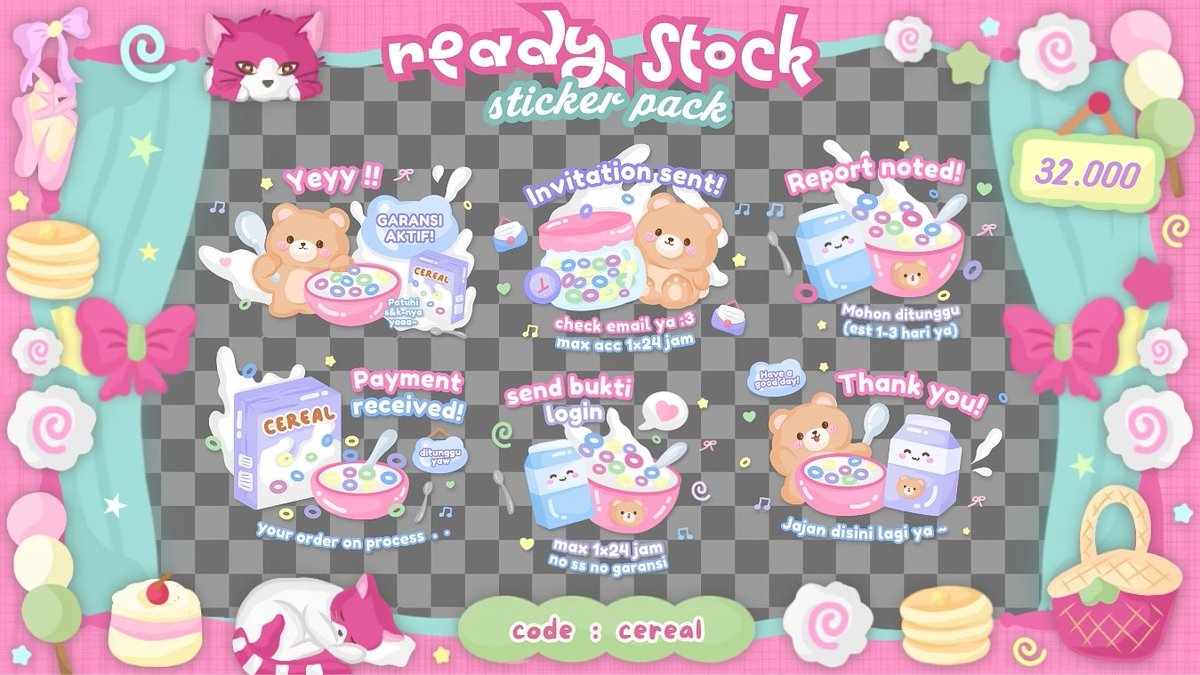 cakemiys's tweet photo. 𓏹𓏹 𓈒 💒🎠 . . help rt, thx! ˖ꨄ︎

⊹🐈‍⬛ ⟡ミ .. 𝗱𝗶𝗻𝗴-𝗱𝗼𝗻𝗴 𖠗 🥣🥛 hiii, kimy bring 2 ready stock sticker pack BA yang siap di beli ❤︎ ꒰ free retext ꒱ harga: 𝟯𝟮.𝟬𝟬𝟬 𝗰𝗼𝗶𝗻𝘀 👛⭐ open by req w limited slot ! 𐂯ᩙ᩠𓏼  ceki alt pls ‹𝟹 🧸

#bealanja 🍨🥄彡.˚ https://t.co/JEDGX13wZo