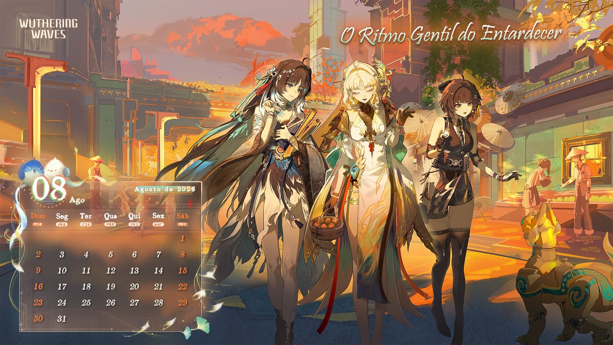 WW_BR_Official_'s tweet photo. ✦ Calendário de Agosto: "O Ritmo Gentil do Entardecer" ✦

Caminhamos sem pressa depois do jantar. A esquina se banha no alaranjado quente do entardecer, e as luzes da casa de chá ganham vida enquanto o crepúsculo se instala.

#WutheringWaves #WutheringWavesBR https://t.co/tG3b8wy4Fo