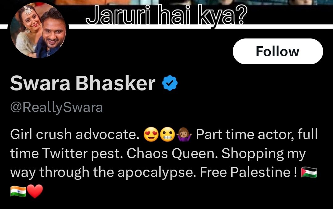 Sk9045007's tweet photo. @ReallySwara Bloody why dont you go to phelestine and have some work there to actually show caring. https://t.co/KcmRPCHPfl