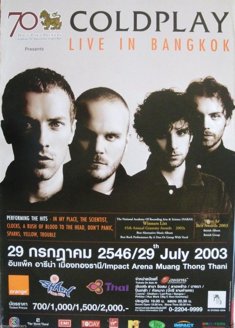 ColdplayUK_'s tweet photo. 23 years ago • @coldplay performed at the Impact Arena, Muang Thong Thani in Bangkok, during the ‘A Rush Of Blood To The Head Tour’

🗓️July 29, 2003 https://t.co/lwD4FTjOGf