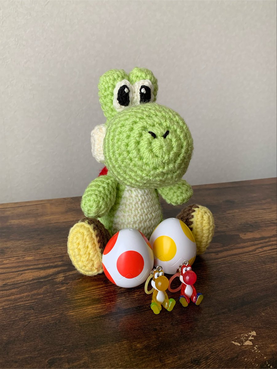 youcrochett's tweet photo. 緑ヨッシーに出会えなかったので
編んでみた🧶💚 https://t.co/hWP2xrgan8