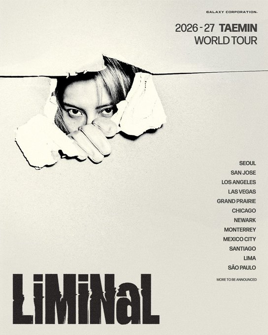 _Kpop_Stats_'s tweet photo. #TAEMIN announces the cities for his 2026-27 world tour “LiMiNaL.” https://t.co/jRyXtXVFH0