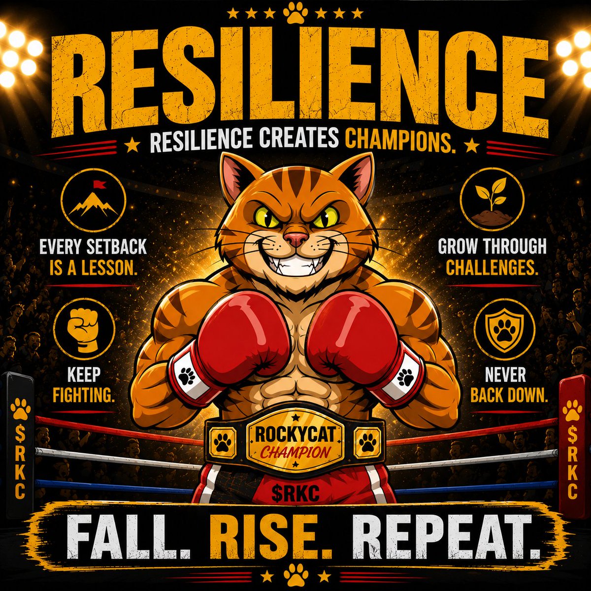aymarjulius75's tweet photo. Resilience creates champions.
Every setback is another reason to come back stronger.
Keep fighting.
Keep growing.
Never back down.
🥊🐱 #RockyCat #RKC $RKC #Crypto #Web3 #NeverGiveUp https://t.co/5RkCBbI10W