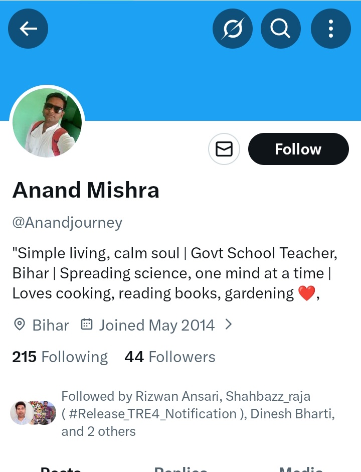 My_diaries0's tweet photo. ये आनंद मिश्रा नाम का व्यक्ति है,जिसने अपनी प्रोफाइल में खुद को सरकारी शिक्षक बताया है।

आप सभी इसकी भाषा देखिए, दिलीप कुमार की पोस्ट पर किस तरीके से गाली का प्रयोग करते हुए कॉमेंट किया है।
ये अपने स्कूल में किस प्रकार की शिक्षा देता होगा?
शिक्षा विभाग इस पर कार्रवाई करे। https://t.co/d0I5SfiCY4