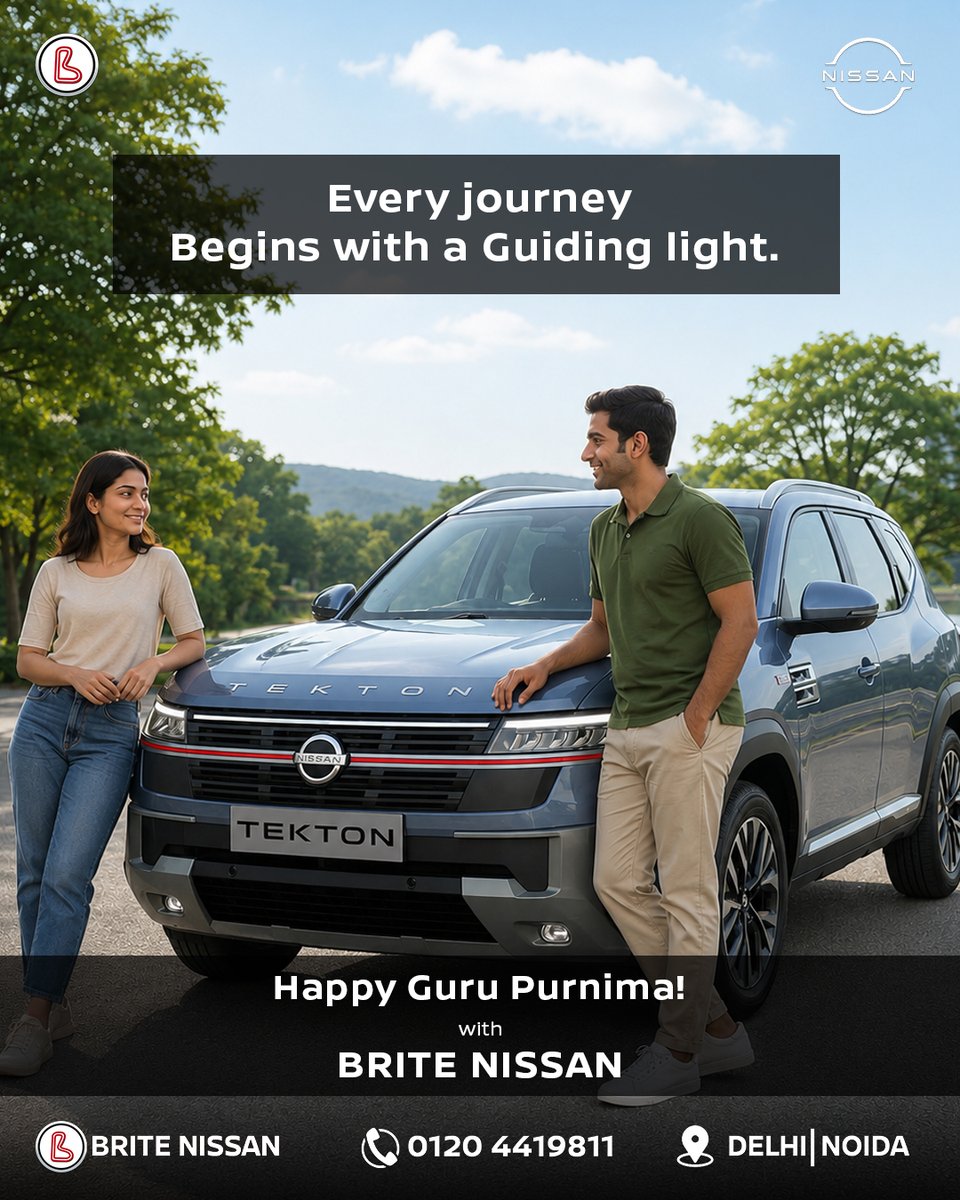 BriteNissan's tweet photo. Every journey begins with a guiding light. ✨ This Guru Purnima, we celebrate those who inspire, guide, and help us move forward with confidence. 🙏

Happy Guru Purnima!

📍 Delhi | Noida
📞 0120 4419811
#BriteNissan #GuruPurnima #NissanIndia https://t.co/v9CNEAc578