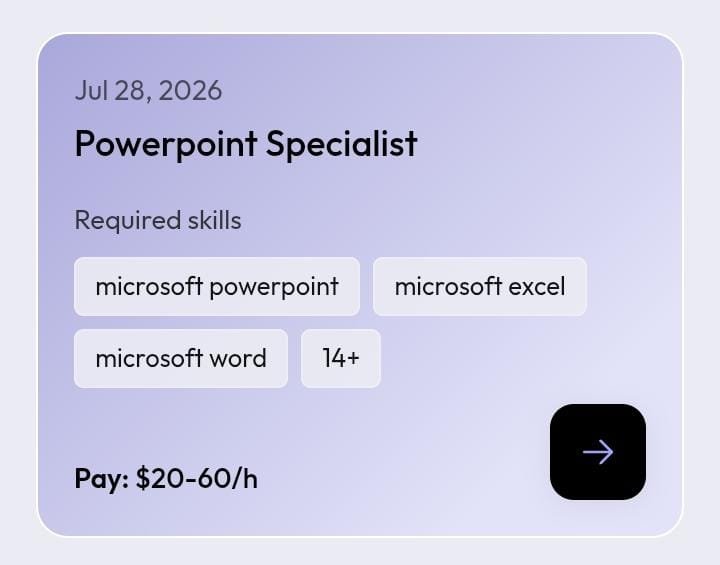 bimnttsion's tweet photo. Ni aku infoin kalo kalian jago bikin presentasi di PowerPoint, lowongan ini bisa jadi menarik buat dicoba. https://t.co/aefDCY2Oce lagi buka posisi PowerPoint Specialist ni dengan sistem kerja remote dan bayaran sekitar US$20–60 per jam. 

Tugasnya bukan cuma bikin slide, tapi juga membantu melatih AI lewat berbagai dokumen dan presentasi yang biasa dipakai di dunia kerja. Mereka juga bilang pengalaman di bidang AI nggak wajib, yang penting kamu memang paham menggunakan Microsoft PowerPoint, Excel, dan Word.

Nantinya kalian akan bekerja bareng AI untuk membuat, mengecek, dan membandingkan hasil pekerjaan, lalu memberikan masukan supaya kualitas AI makin bagus. Even tho kedengaran menarik, posisi ini lebih cocok buat yang sudah punya pengalaman kerja profesional yaa, terutama dalam membuat presentasi bisnis dan mengerjakan proyek yang cukup kompleks. Jadi kalau kamu merasa kemampuan PowerPoint-mu sudah di atas rata-rata, lowongan ini patut masuk daftar incaran.
#remote #freelance