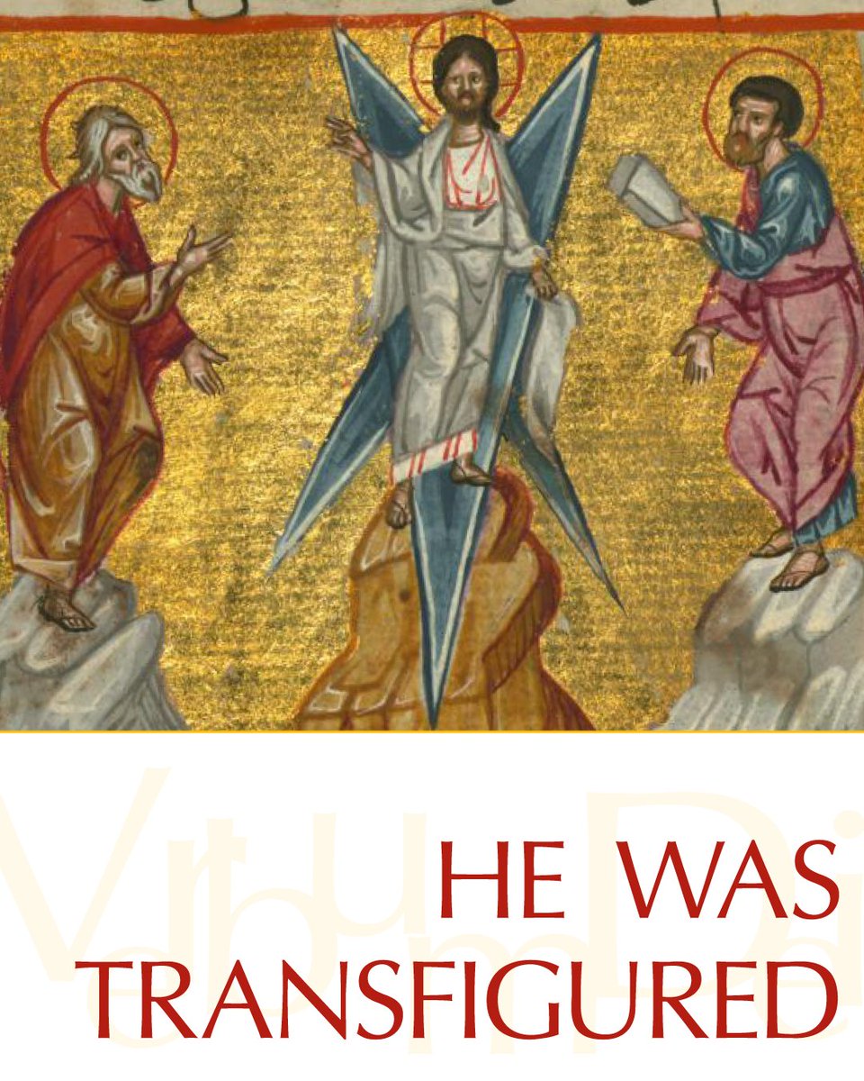 VaticanNews's tweet photo. Gospel of the Day (Matthew 17,1-9)

Jesus took Peter, James, and John his brother,  and led them up a high mountain by themselves.
And he was transfigured before them; his face shone like the sun and his clothes became white as light.
And behold, Moses and Elijah appeared to them, conversing with him.
Then Peter said to Jesus in reply, "Lord, it is good that we are here. If you wish, I will make three tents here, one for you, one for Moses, and one for Elijah."
While he was still speaking, behold, a bright cloud cast a shadow over them, then from the cloud came a voice that said, "This is my beloved Son, with whom I am well pleased; listen to him."
When the disciples heard this, they fell prostrate and were very much afraid.
But Jesus came and touched them, saying, "Rise, and do not be afraid."
And when the disciples raised their eyes, they saw no one else but Jesus alone.
As they were coming down from the mountain, Jesus charged them, "Do not tell the vision to anyone until the Son of Man has been raised from the dead."

https://t.co/CXsXCjcsSi