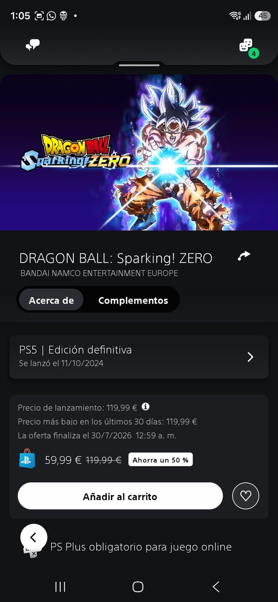 GeanfrancoSper1's tweet photo. @dragonballgames Como es posible que la versión completa con todos los DLC hasta el momento cuente 82€ y los que compramos la Ultímate Edición 120€ y ni incluya este DLC NEO, como es posible? @dragonballgames @BandaiNamcoES @BandaiNamcoUS @PlayStationES @PSPlusES https://t.co/97cuKA7xxX