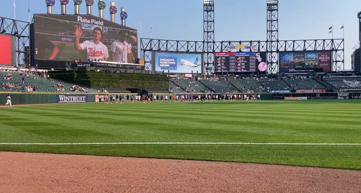 byronhsad's tweet photo. Caden Considine and Andrew Talbert were recognized at the Chicago White Sox game for earning All-State honors in baseball. Congratulations! #ByronTigers #TigerPride https://t.co/Db8l1lz0aV