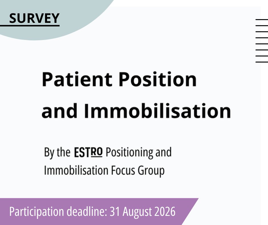 ESTRO_RT's tweet photo. Have you shared your practice yet? 📋
Help the ESTRO Positioning &amp; Immobilisation Focus Group map current clinic guidelines &amp; work instructions to improve patient care!
🏥 1 response per institution
🔒 Fully anonymous (15-25 mins)
📅 Deadline: 31 Aug
👉 https://t.co/bw84mZuNZr https://t.co/xb9Eqzo15M