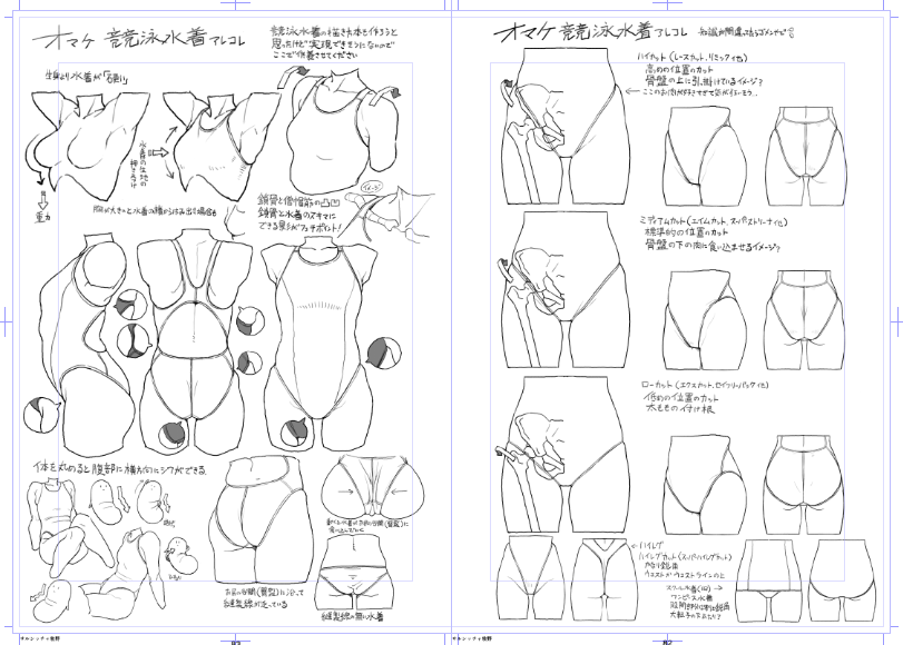 salsiccia_m's tweet photo. 夏コミ新刊オマケページ
過去に競泳水着の描き方という本を作ろうとしたけど大した内容にならなそうだったので今回の本で供養させていただきます🙏 https://t.co/pmC3N7SxcT