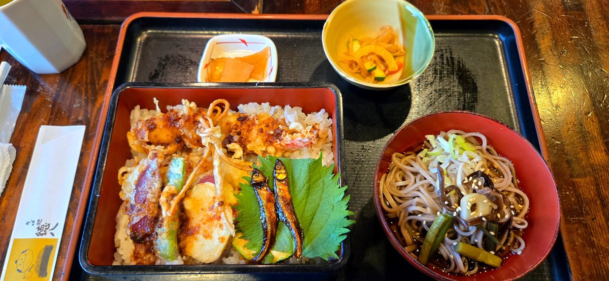 sabu__33's tweet photo. 「みそ天丼」なるものも食べられたし、ぼちぼち帰りましょ🐸 https://t.co/dsZGkzgsku