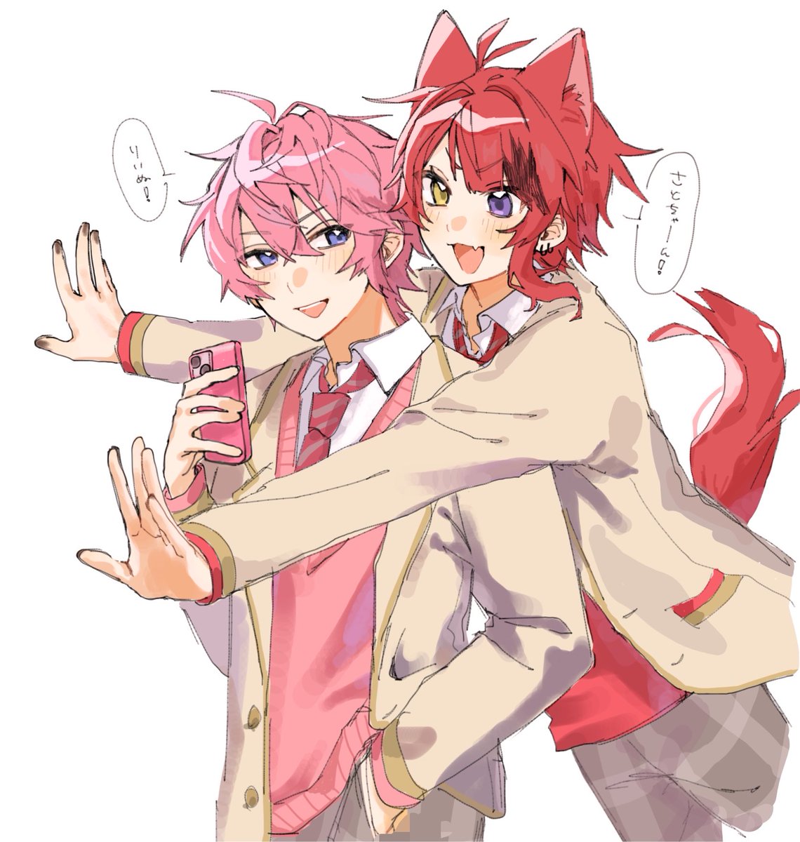 yokogaommm's tweet photo. 絵チャさとりーぬ🐱🐶 https://t.co/hKbbFmxxS9