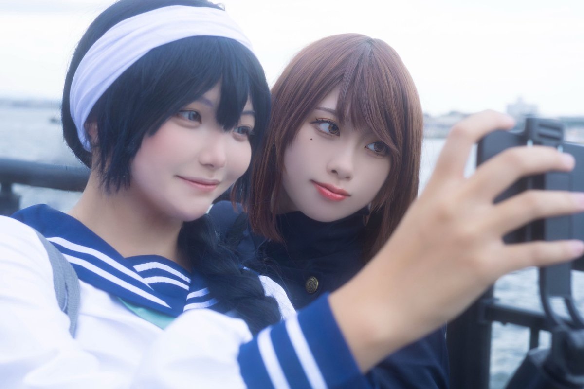 37chan_cos's tweet photo. #コスプレ /#Cosplay 
呪術廻戦　オフショット

隙あらば理子ちゃんのカメラに写る
しょーこであった✌️

天内理子　遊さん
家入硝子　Minachan

📸くえん3さん

#えのこす #こすぶる 
#江ノ島コスプレ祭 https://t.co/lvPN9dgUrs